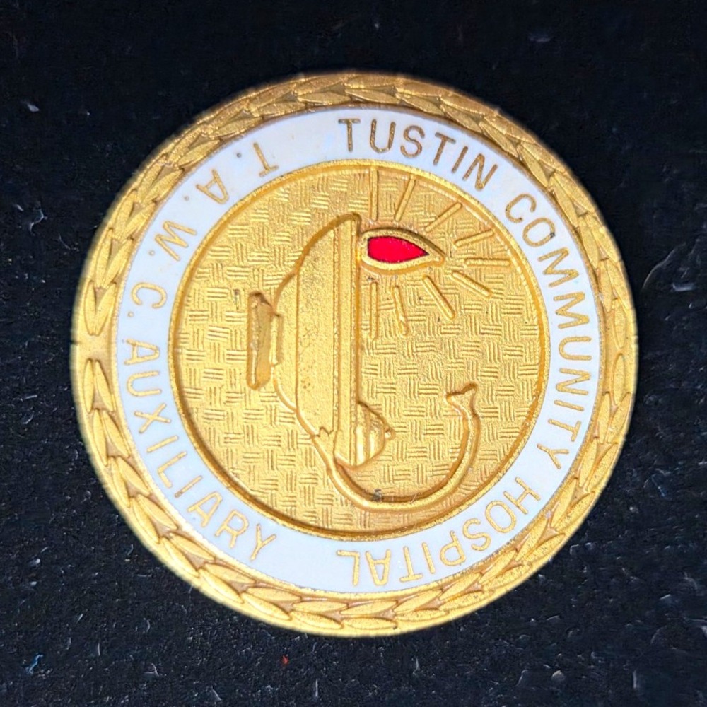 Vintage RARE Tustin Community Hospital T.A.W.C. Auxiliary Gold Tone Lapel Pin